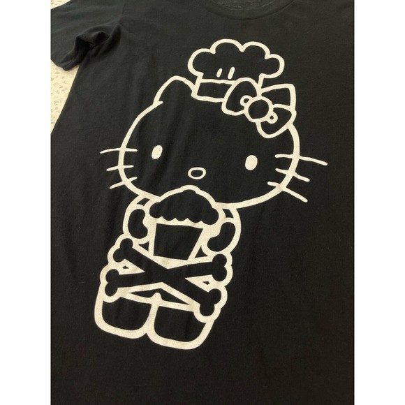 Vtg Johnny Cupcakes Women Medium Black TShirt Hello Kitty Streetwear Kawaii Cute - Picture 3 of 11